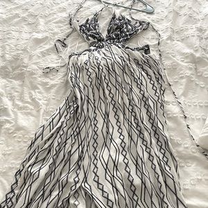 Blue and white maxi dress